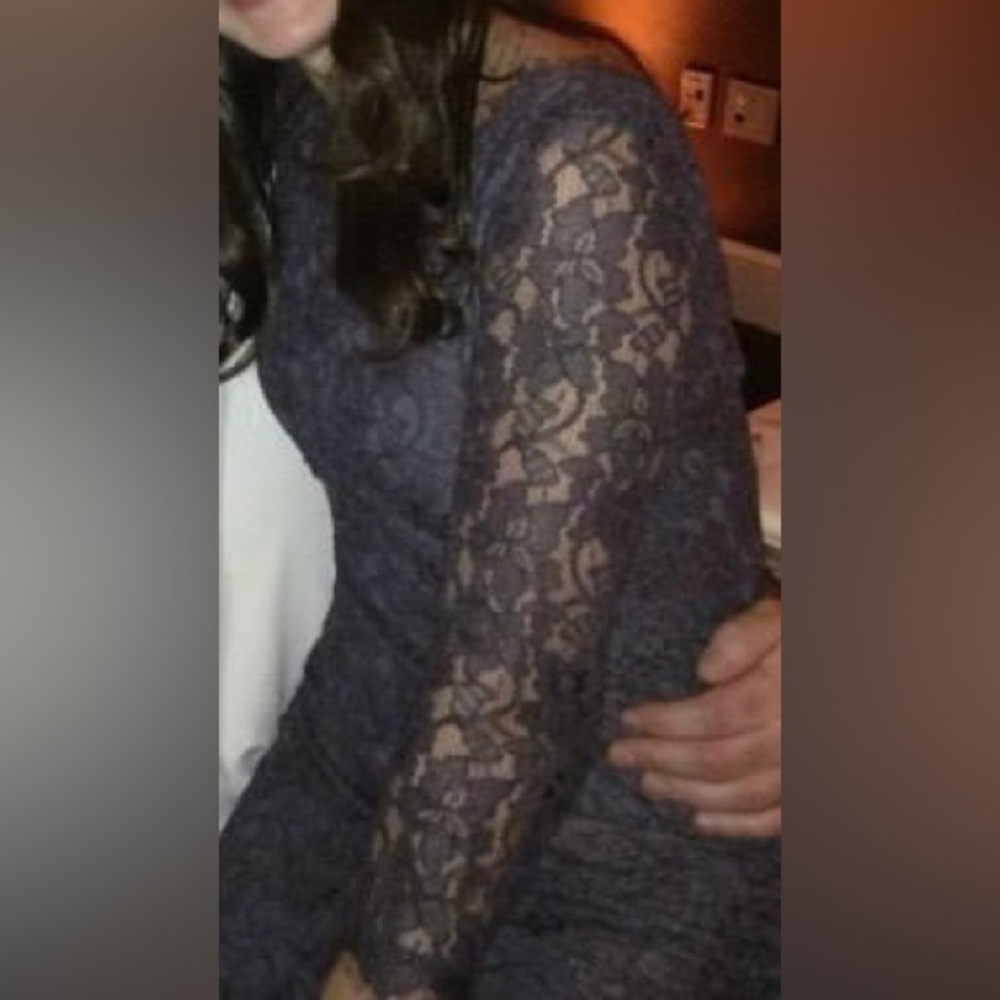 Diane von Furstenberg lace purple dress size 8